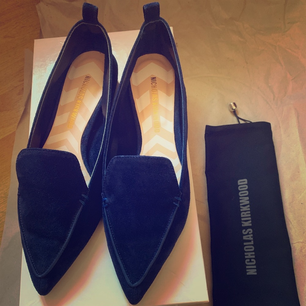 NICHOLAS KIRKWOOD Beya Suede Loafer Navy 37